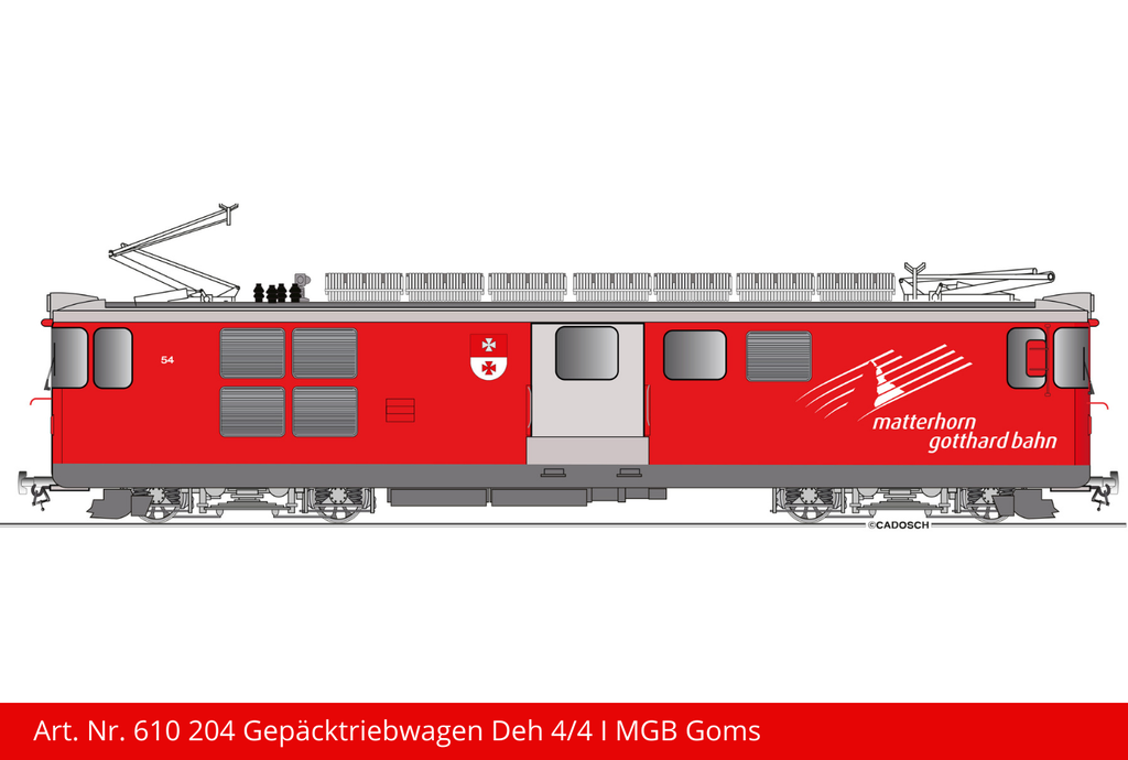 FO Gepäcktriebwagen Deh 4/4 l | Goms Lok Nr. 54