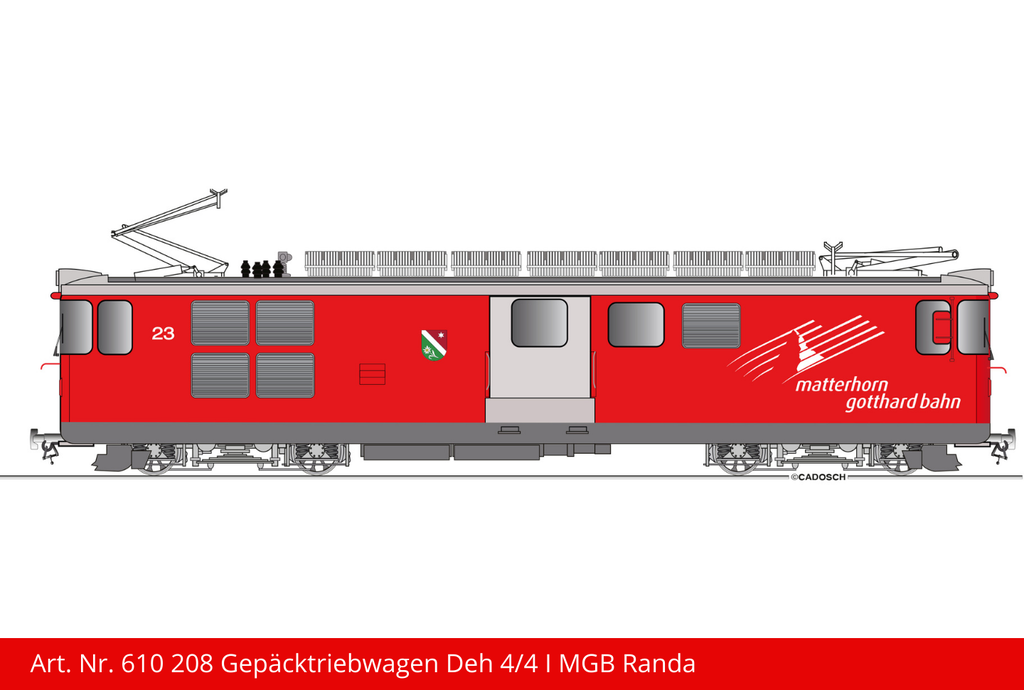 FO Gepäcktriebwagen Deh 4/4 l | Randa Lok Nr. 23