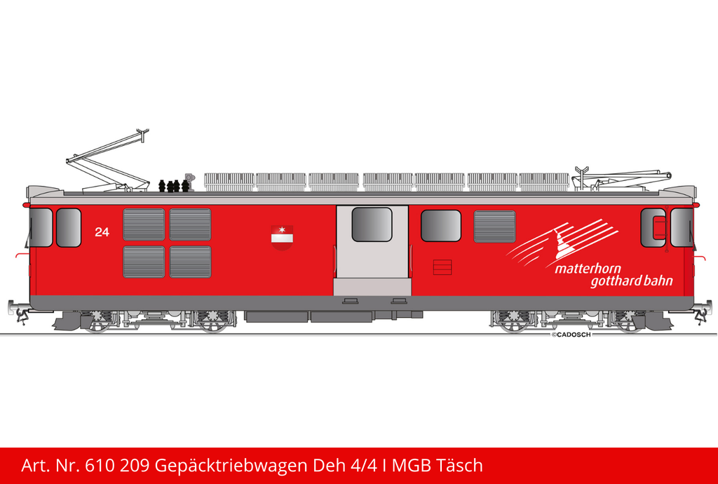 FO Gepäcktriebwagen Deh 4/4 l | Täsch Lok Nr. 24