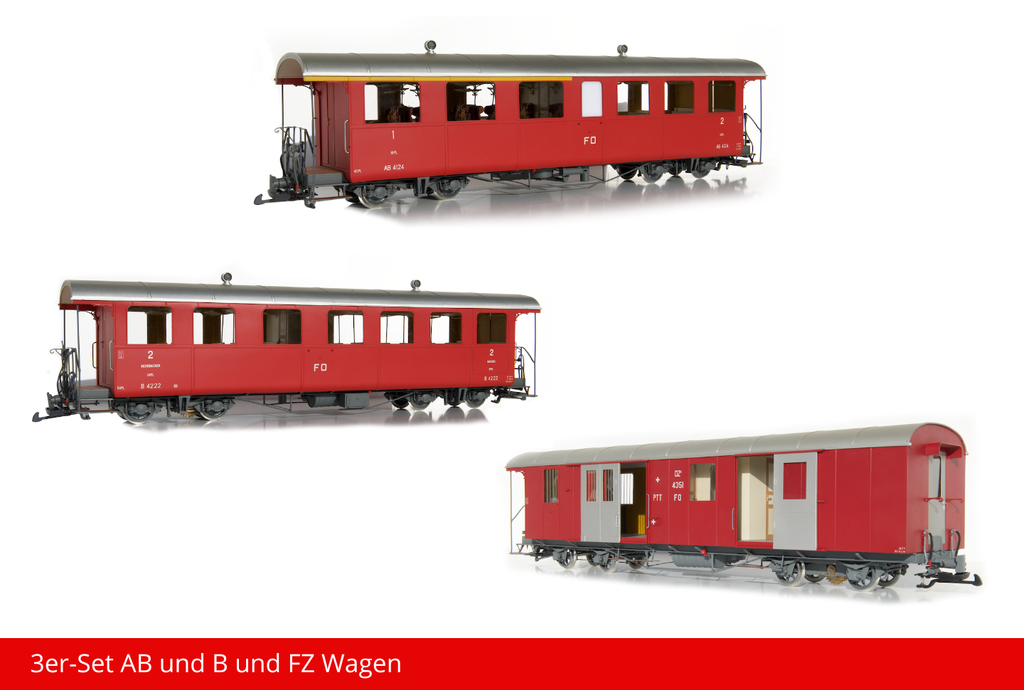 FO Plattformwagen 3er Set | AB und B und FZ Wagen