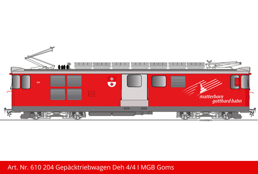 [610 204] FO Gepäcktriebwagen Deh 4/4 l | Goms Lok Nr. 54