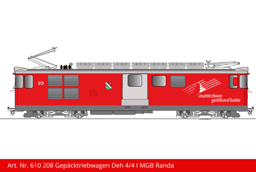 [610 208] FO Gepäcktriebwagen Deh 4/4 l | Randa Lok Nr. 23