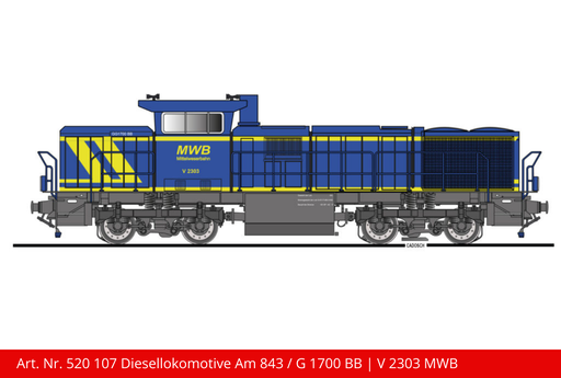 [520 107] Diesellokomotive Am 843 / G 1700 BB | Betr. Nr. V 2303